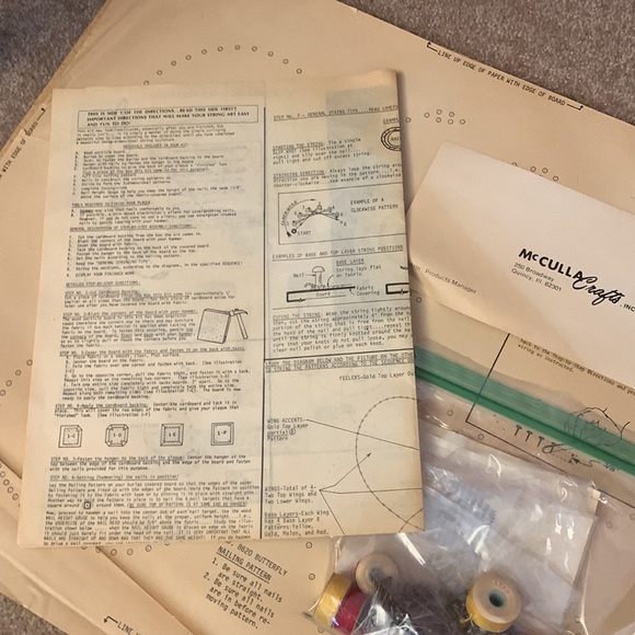 Vintage 1978 McCulla Crafts Inc, BUTTERFLY String Art Kit made in the USA - Picture 12 of 13